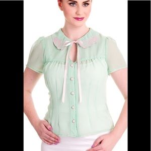Hello Bunny Mint Shelli Blouse